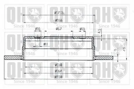 Тормозные диски QH QUINTON HAZELL BDC3447