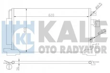 KALE CITROEN Радиатор кондиционера C-Crosser,C4 Aircross,Mitsubishi ASX,Lancer VIII,Outlander II,Peugeot 4007/4008 Kale Oto radyator 381700