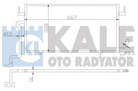KALE CITROEN Радиатор кондиционера Berlingo,Xsara,Peugeot Partner 1.8D/1.9D 98- Kale Oto radyator 385500 (фото 1)
