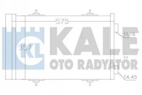 KALE CITROEN Радиатор кондиционера C5 III 1.6HDI 08-,Peugeot 407/508 Kale Oto radyator 343090
