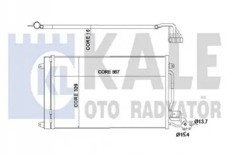 KALE VW Радиатор кондиционера Audi A1,Polo,Skoda Fabia II,III,Rapid Kale Oto radyator 342395