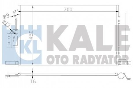 KALE HYUNDAI Радиатор кондиционера Santa Fe II 2.2CRDI/2.7 06- Kale Oto radyator 379300 (фото 1)