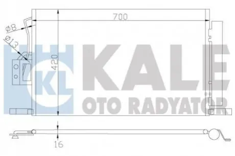 KALE HYUNDAI Радиатор кондиционера Santa Fe II 2.2CRDI/2.7 06- Kale Oto radyator 379300