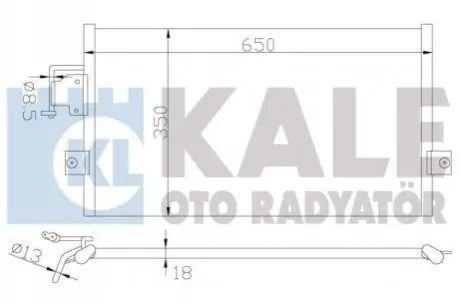 KALE HYUNDAI Радиатор кондиционера Coupe,Lantra II 95- Kale Oto radyator 379700