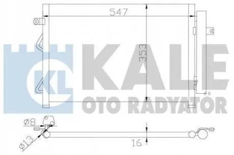 KALE HYUNDAI Радиатор кондиционера Getz 1.5CRDi 05- Kale Oto radyator 342975