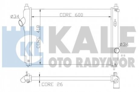 KALE CHEVROLET Радиатор охлаждения Aveo 1.4 08- Kale Oto radyator 355100 (фото 1)