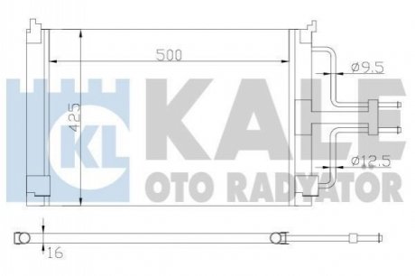 KALE RENAULT Радиатор кондиционера Laguna I 95- Kale Oto radyator 342845 (фото 1)