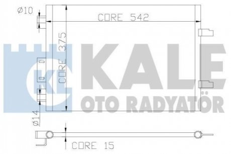 KALE RENAULT Радиатор кондиционера Clio II 01- Kale Oto radyator 342835