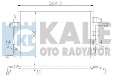 KALE VW Радиатор кондиционера New Beetle 00- Kale Oto radyator 376400