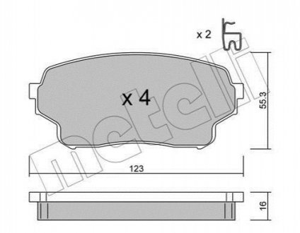 Комплект тормозных колодок, дисковый тормоз Metelli 22-0765-0 (фото 1)