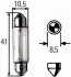 Лампа накаливания 5W 12V SV85 11x41 HELLA 8GM002091311 (фото 1)