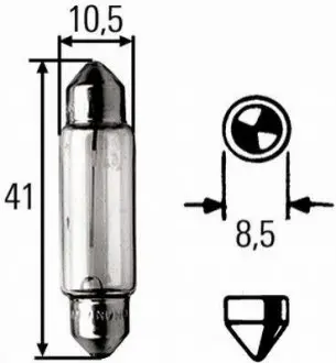 Лампа накаливания 5W 12V SV85 11x41 HELLA 8GM002091311
