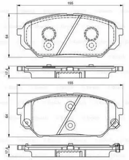 HYUNDAI Колодки тормозные передн.IX55 BOSCH 0986495310