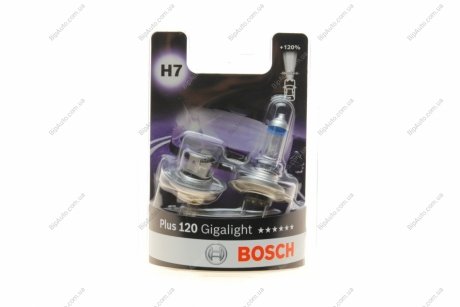 Лампа розжарювання H7 12V 55W PX26d Plus 120 Gigalight (компл. 2шт) 1 987 301 426 BOSCH 1987301426