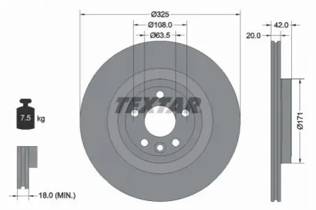 Диск тормозной TEXTAR 92314305