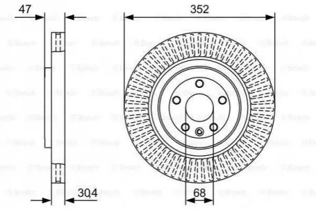 Диск гальмівний передній BOSCH 0986479W53