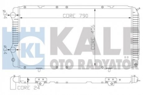 KALE FIAT Радиатор охлаждения Ducato,Citroen Jumper,Peugeot 1.9D/2.8TD 94- Kale Oto radyator 344340 (фото 1)