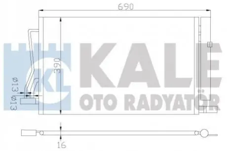 KALE FORD Радиатор охлаждения Fiesta V,Fusion,Mazda 2 1.25/1.6 01- Kale Oto radyator 349600
