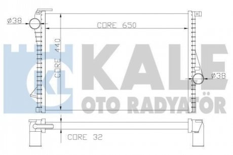 KALE BMW Радиатор охлаждения 5 E39,7 E38 2.0/4.4 Kale Oto radyator 348600 (фото 1)