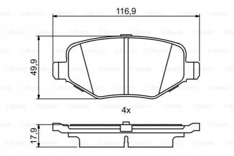 Колодки гальмівні (задні) Ford USA Explorer 10- 0 986 495 395 BOSCH 0986495395