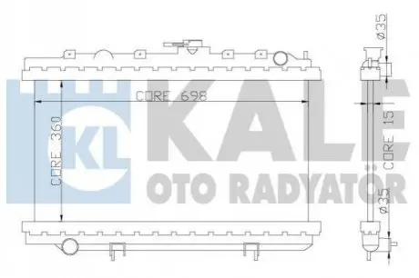 KALE NISSAN Радиатор охлаждения Primera 1.6/2.0 96- Kale Oto radyator 363000