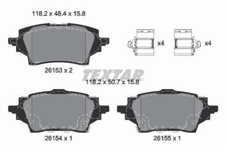 Комплект тормозных колодок TEXTAR 2615301 (фото 1)