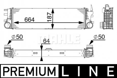 Радіатор інтеркулера MAHLE CI 180 000P MAHLE / KNECHT CI180000P (фото 1)