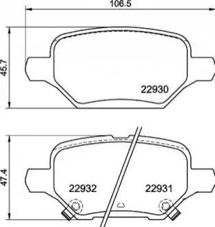 Комплект гальмівних колодок BREMBO P 59 099 (фото 1)