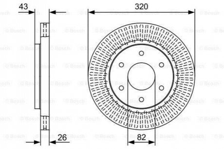 Гальмівний диск NISSAN/INFINITI Armada/Titan/QX56 \'\'F \'\'4,5-5,6 \'\'03>> BOSCH 0986479W45 (фото 1)