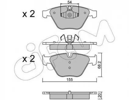 Тормозные колодки перед. BMW 3 (E90)/5 (E60)/7 (E65) 02-13 (ATE) CIFAM 822-558-6