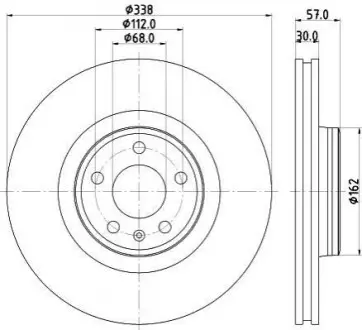 Диск тормозной PRO High Carbon; передняя. Hella pagid 8DD355125171