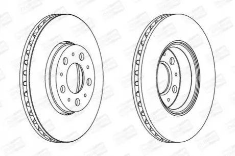 Тормозной диск передний Volvo S60 / S70 / S80 / V70 / XC70 Cross Country CHAMPION 562244CH