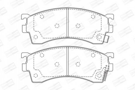 Гальмівні колодки передні Mazda 323, 626, MX-6, Premacy, Xedos 6 CHAMPION 572434CH (фото 1)