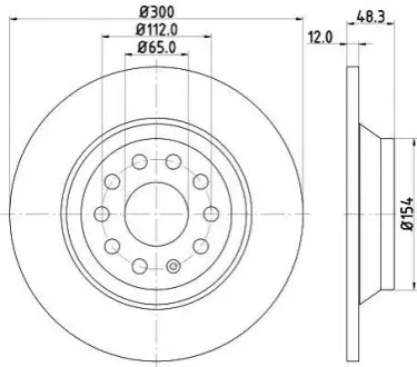 Диск тормозной с покрытием PRO; задн. Hella pagid 8DD355119481