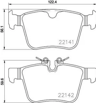 Колодки тормозные дисковые комплект; задн. / S60 2019>, XC60 2017>, XC90 2014> Hella pagid 8DB355023361