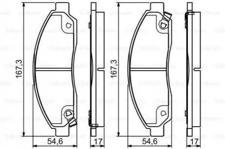 Колодки гальмівні (передні) Chevrolet Colorado 03-12/Isuzu D-Max 07-12 0 986 495 159 BOSCH 0986495159