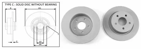 Диск гальмівний, лів/прав, зад APPLUS APLUS 61559AP