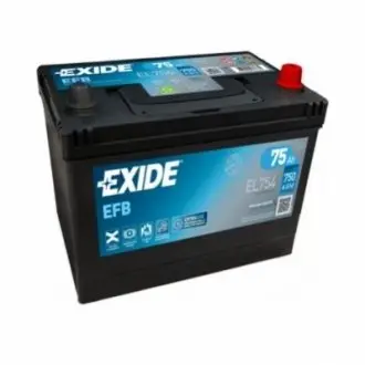 Стартерная батарея (аккумулятор) EXIDE EL754 (фото 1)