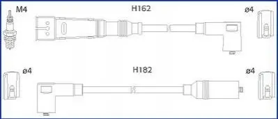 SKODA Комплект высоковольтных проводов OCTAVIA I Combi (1U5) 1.6 98-04 HITACHI 134701