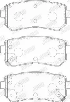 Гальмівні колодки задні HYUNDAI KONA, SONATA / KIA OPTIMA, PICANTO, SOUL Jurid 573830J