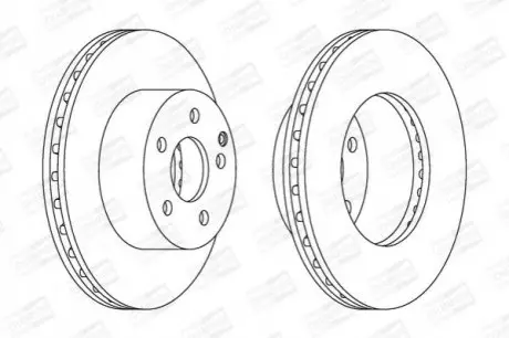 Тормозной диск передний Toyota Auris, Corolla CHAMPION 562623CH