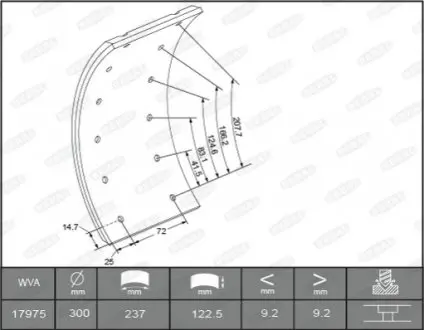 Гальмівні накладки задн (300x122. базовий) MERCEDES T2/LN1 04.86-12.94 BERAL KBL17351.0-1561