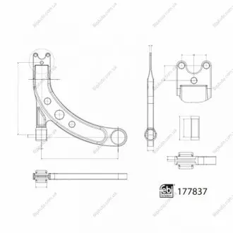 Важіль підвіски прав нижн передн 19 мм FIAT 500X JEEP COMPASS, RENEGADE 1.0-2.0D 07.14- FEBI FEBI BILSTEIN 177837 (фото 1)