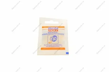 МАСЛО ДЛЯ НАПРАВЛЕННЫХ ШТИФТОВ ТОРМОЗНЫХ МЕХАНИЗМОВ BREMSENFUHRUNGSSTIFTEFETT 0,005КГ LIQUI MOLY 21204 (фото 1)