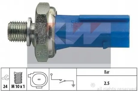 Датчик тиску масла (аналог EPS 1.800.192 /Facet 7.0192) Kw 500 192
