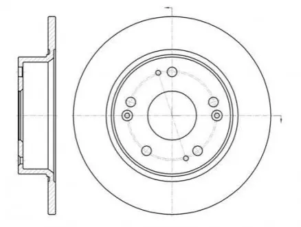 Тормозной диск зад. Honda Accord 04-08 (260x10) WOKING D6984.00