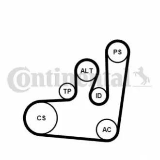 Комплект (ремень+ролики+насос) CONTINENTAL Contitech 6PK1145WP1