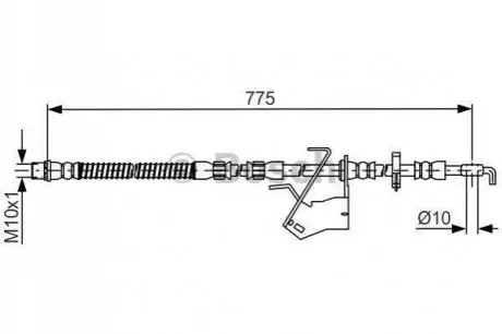 CITROEN Тормозной шланг передн.прав.C5 III,08-,Peugeot 407,508 BOSCH 1987481685