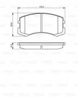 Тормозные колодки перед. MITSUBISHI Galant VI 96-03, Lancer 03- BOSCH 0986495158 (фото 1)