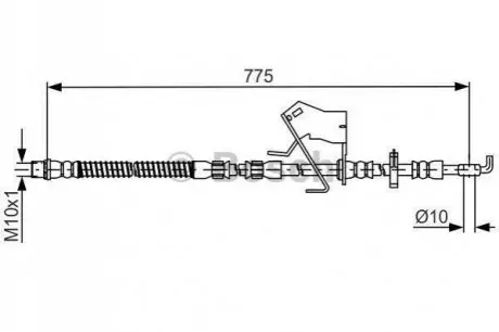 CITROEN Тормозной шланг передн.лев.C5 III,08-,Peugeot 407,508 BOSCH 1987481684